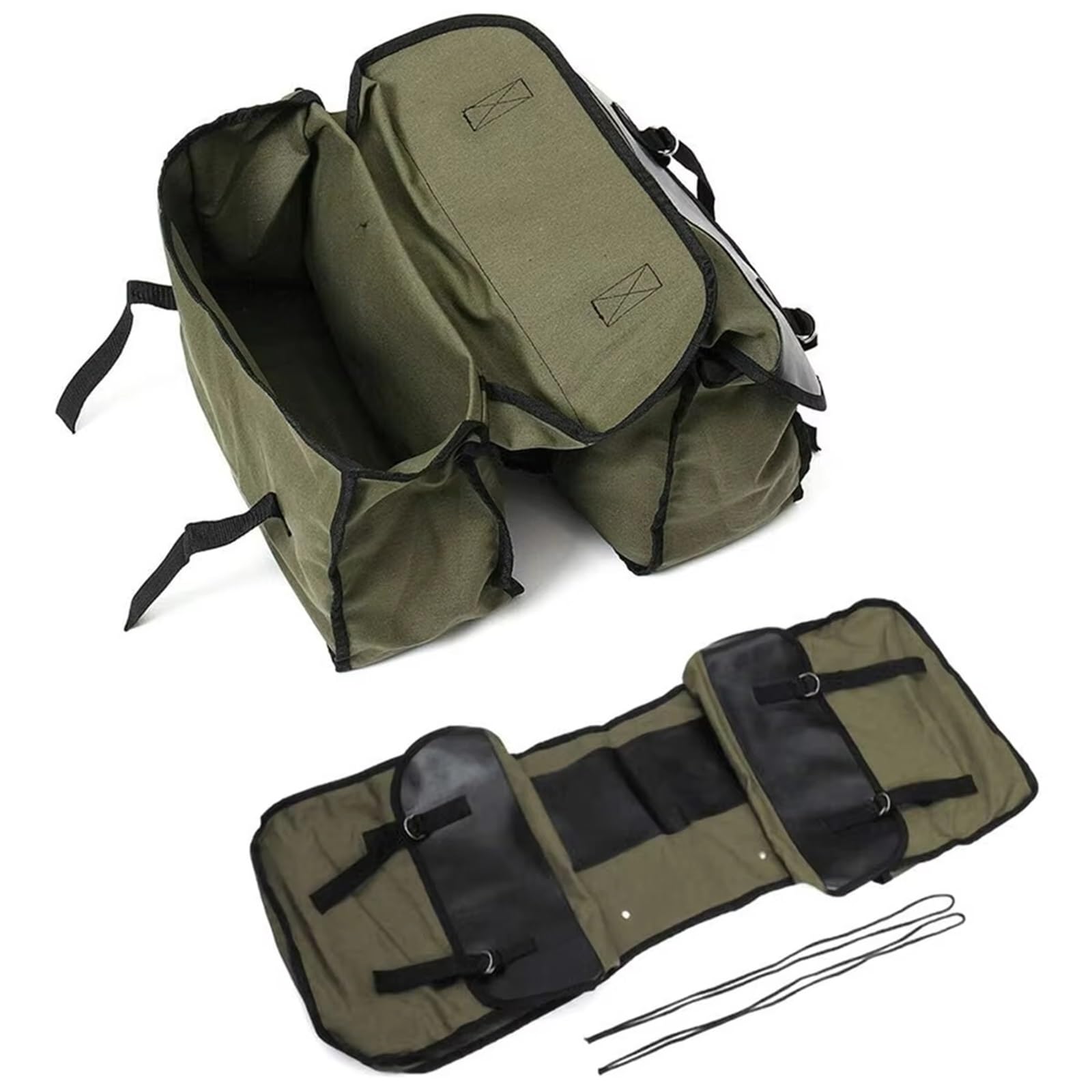 Borsa Moto Borse Laterali In Tela Per Moto Universali Per Bicicletta Scooter Viaggio Attrezzi Borse Laterali Borsa Sella Moto(Green)