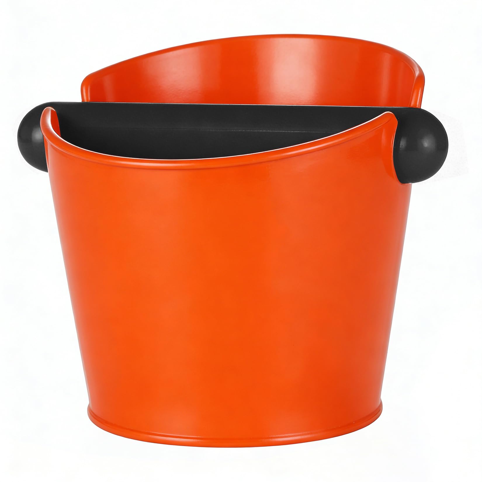 1 PcsCoffee Knock Box, Espresso Coffee Grounds Knock Box with Removable Knocks Bar, Grounds Container for Barista Coffee Machine Accessories(Orange)