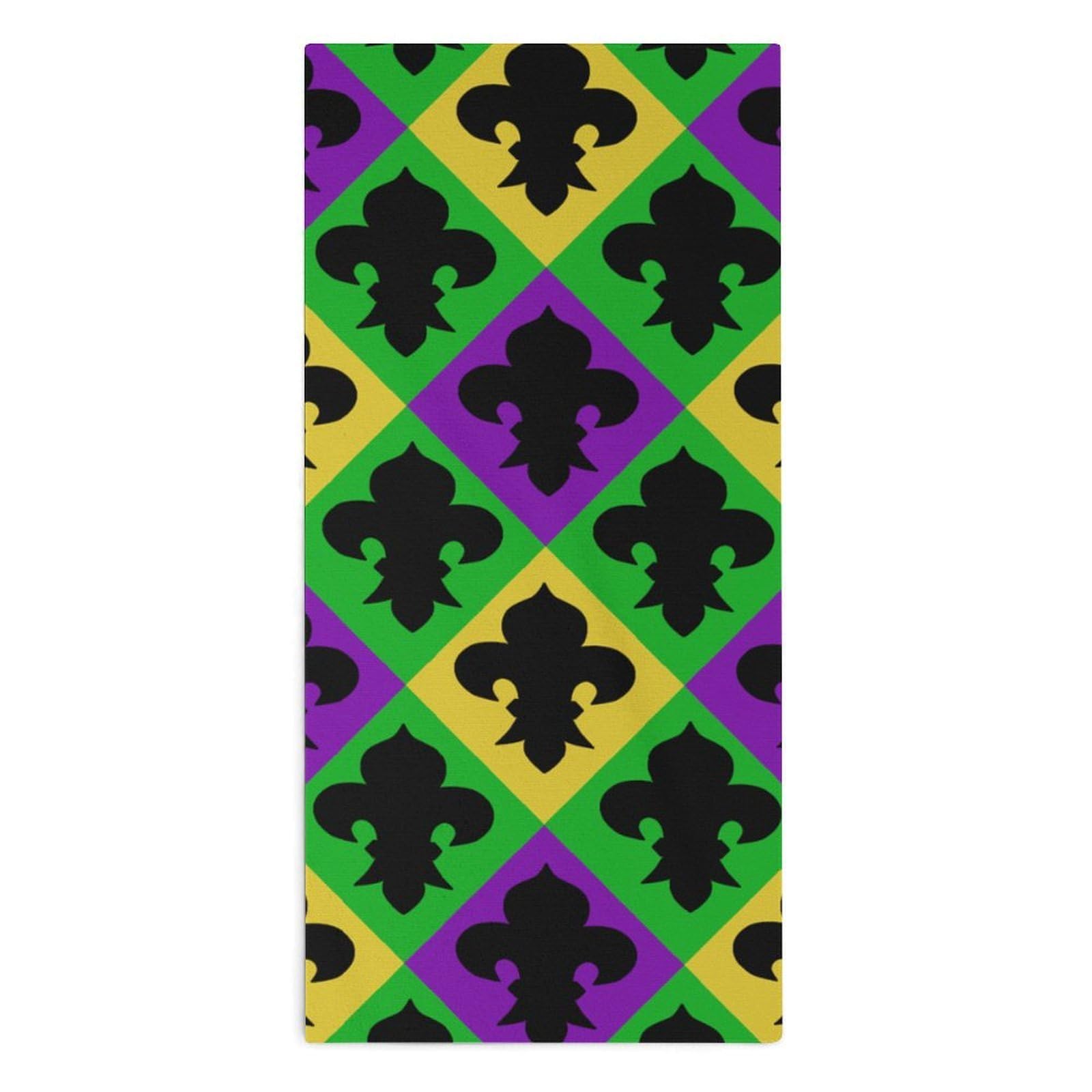 TXFBTRFSA Fleur De Lis Mardi And Gras Hand Towels for Adult Face Towel Bath Beach Swim Accessories
