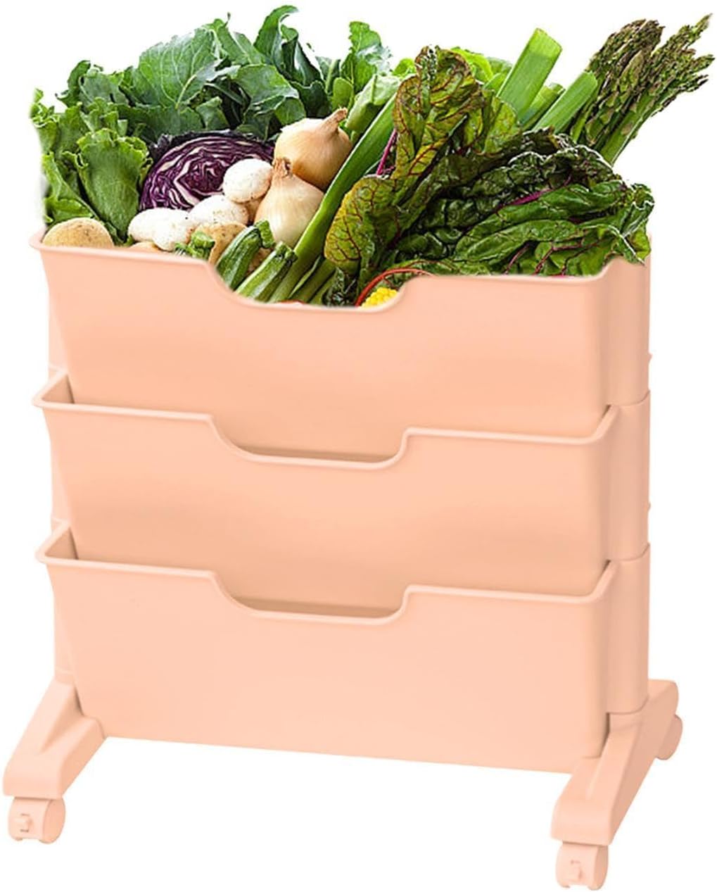 Mobile Bookshelf,3-Tier Rolling Mobile Book Shelf Cart – Versatile Under Desk Storage for Office, Books, Documents & Supplies – Space-Saving Solution on Wheels