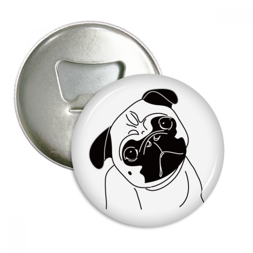 Ouvre-bouteille aimanté avec motif de chien noir pour décoration de réfrigérateur