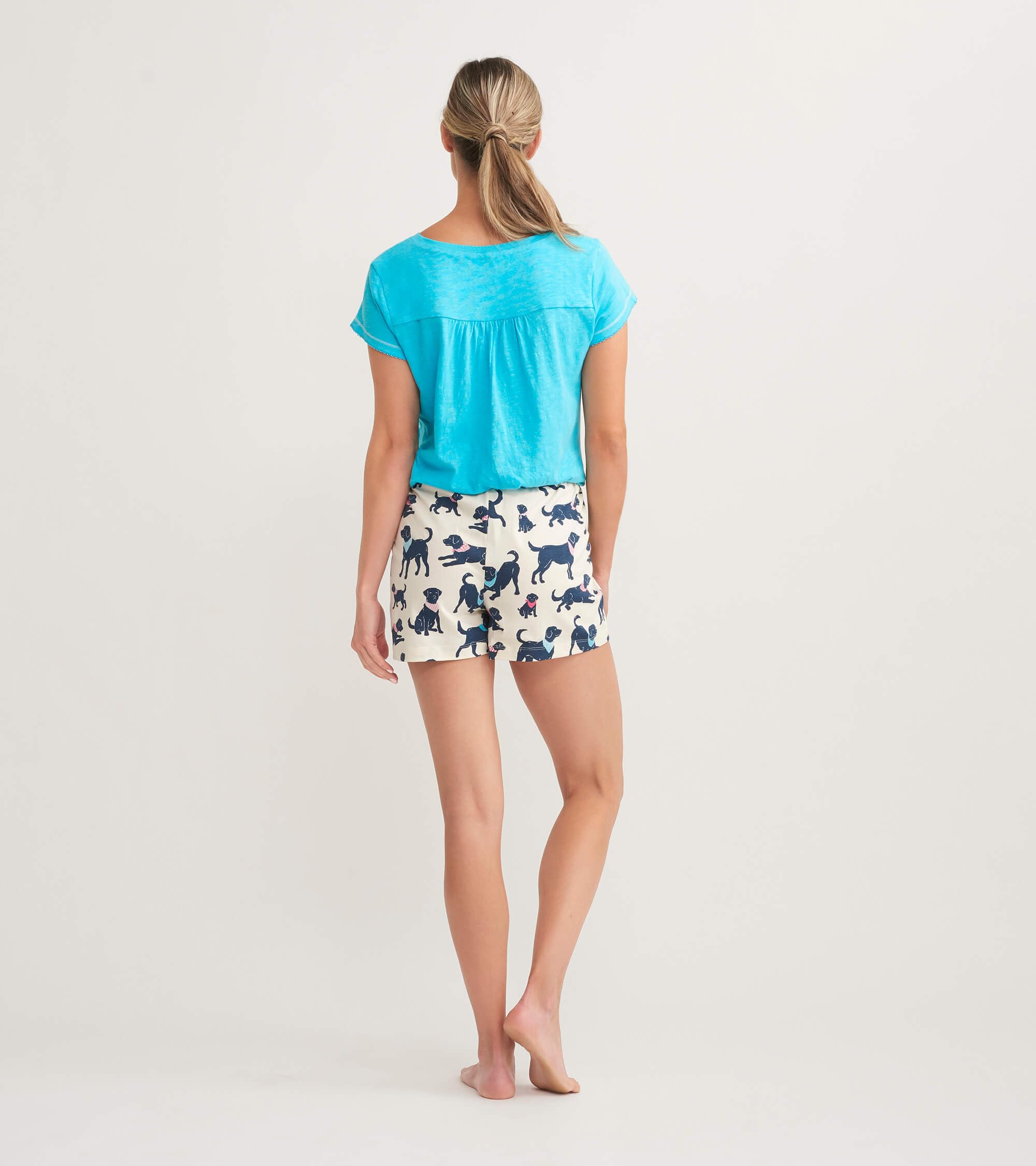 Little Blue House Women's Women's Short Sleeve Tee Pyjama Top Pajama Top (Pack of 1)