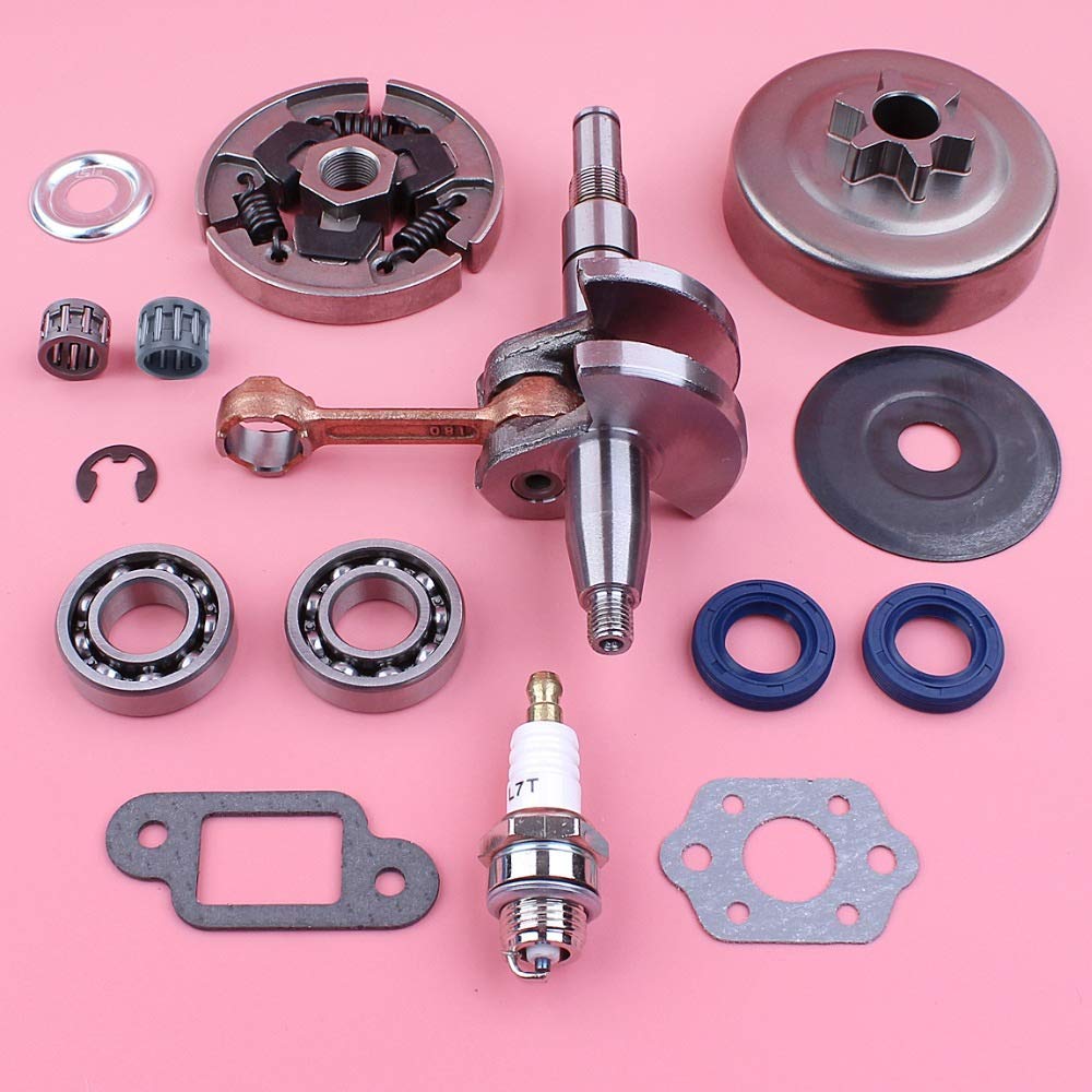 HAOHAO Montaje del Tambor de Embrague del cigüeñal Cigüeñal Compatible with Stihl MS180 018 MS 180 Que Contiene el petróleo Arandela de Sellado de Juntas de la Motosierra Repuesto