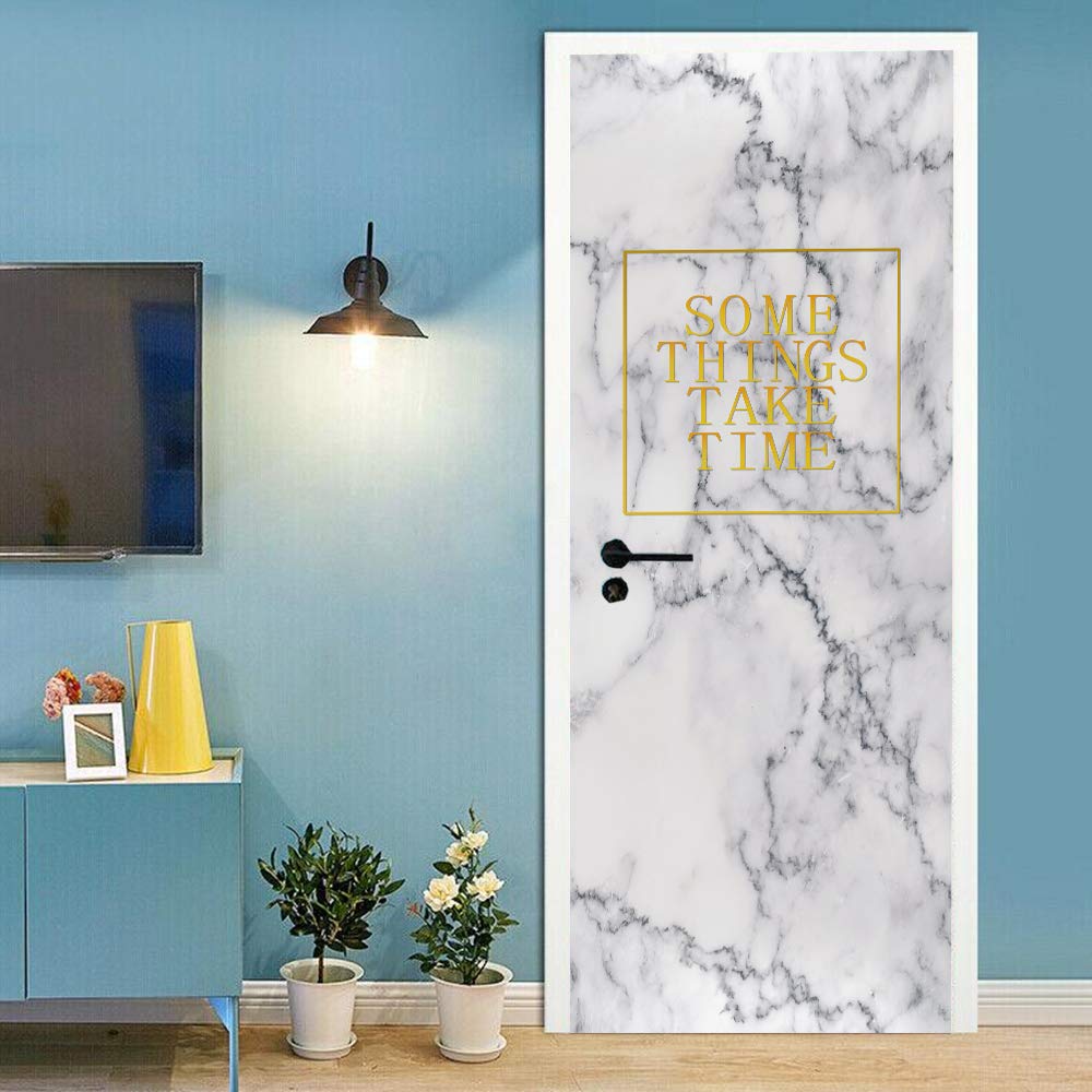 Sticker de porte trompe l'oeil pas cher papier peint peinture impermeable amovible 88x200