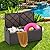 Tangkula 34 Gallon Outdoor Storage Bench with Seat Cushion, Patio Mix Brown Wicker Deck Box with Waterproof Liner and Side Handles, Outdoor Storage Bench for Cushions, Garden Tools, Pool Accessories