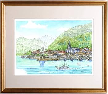 Amazon.co.jp: 熊本 風景画 絵画 天草 水彩画 世界遺産 内藤謙一