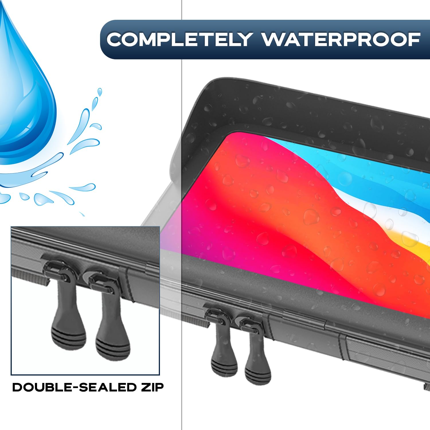 Support telephone moto velo etanche coque avec visiere antireflet valable pour les smartphones jusqu'a 7,5" fixation de guidon incassable compatible avec tous types de guidons de motos et de vélos