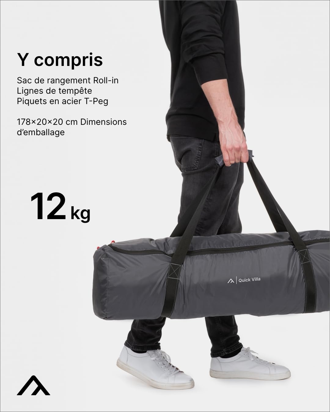 qeedo Quick Villa, Tente de Camping familiale (4 ou 5 Personnes) avec Quick-Up-System
