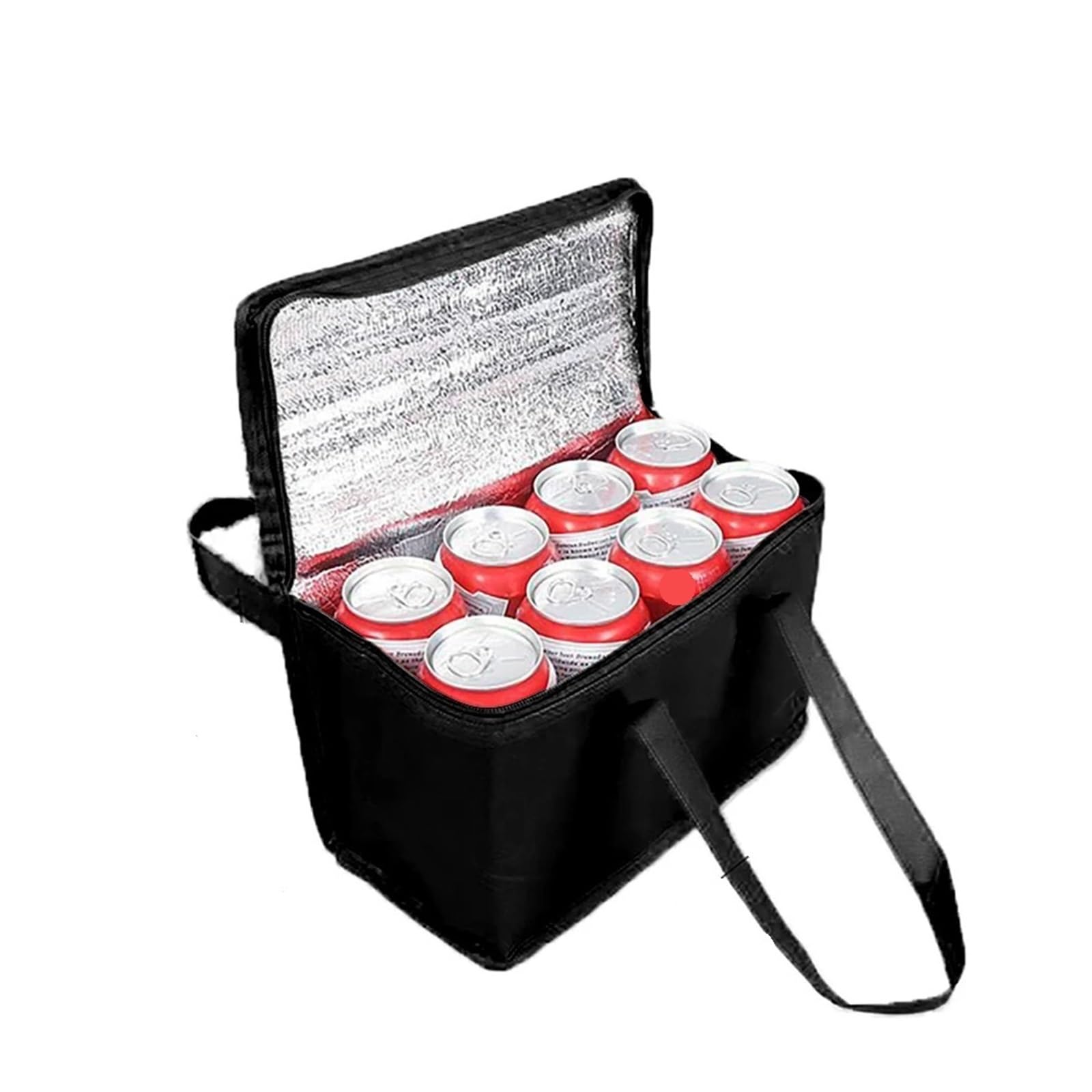 Foldable Insulated Cooler Bag for Lunch, Picnic & Beverage Storage(Large Black)