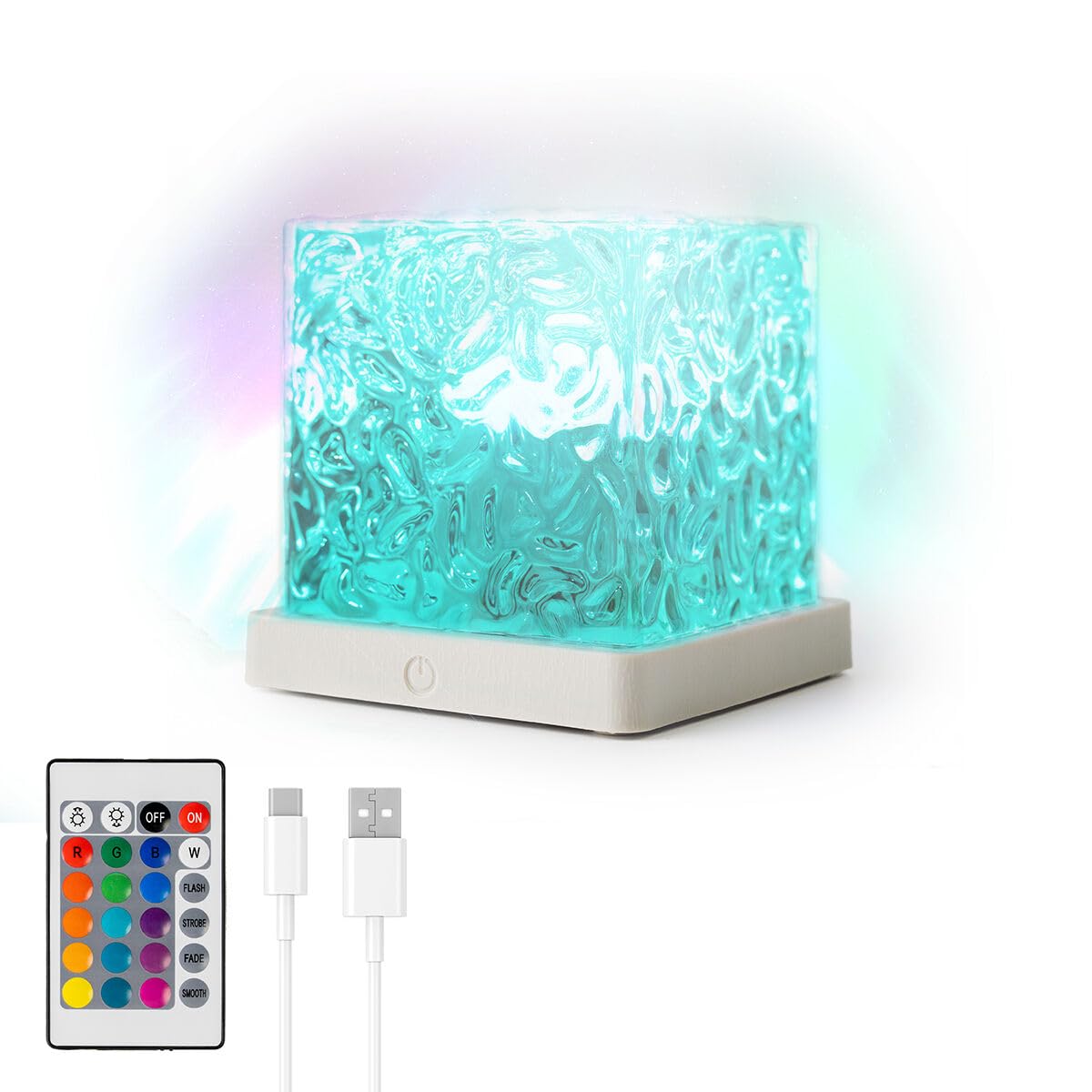 InnovaGoods® Lampara Aurora Boreal, Luz Nocturna Infantil 16 colores, 7 intensidades, 4 secuencias, Lamparas de Mesita de Noche Autonomía 190min Proyector Estrellas Techo Adultos con mando a distancia