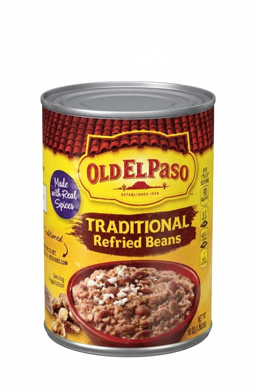 Old El Paso Traditional Refried Beans, By Febora, 453g | Made with Real Spices, Canned Beans, Mexican Style, Ready to Serve, 90 Calories per Serving-image-21