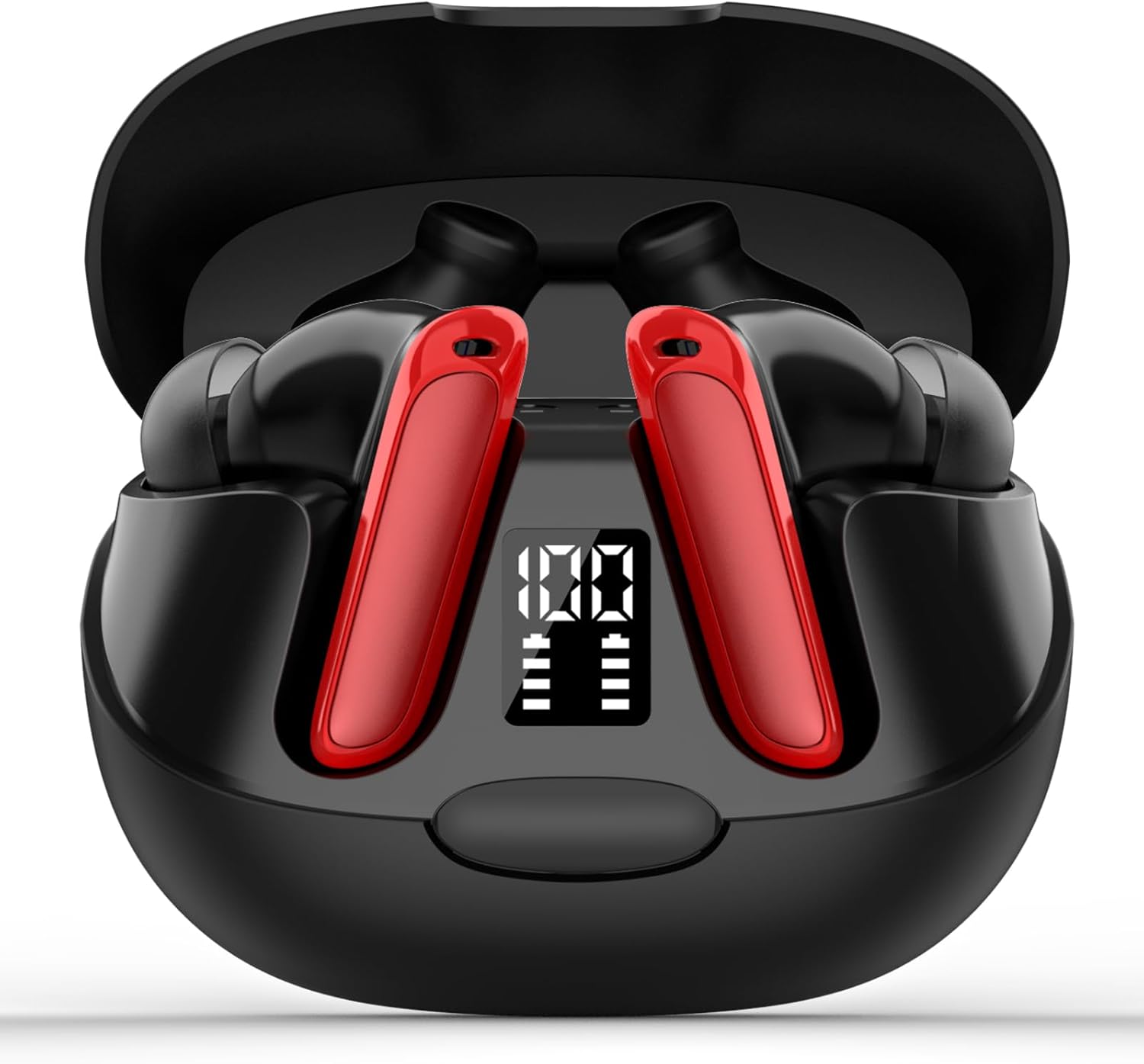 Wireless Earbuds Bluetooth Headphones with Noise Cancelling Mic, Red
