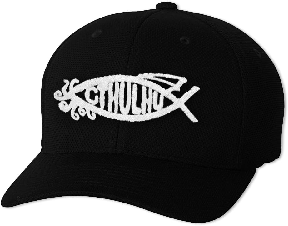 EvolveFISH Cthulhu Fish Embroidered Adult Cool & Dry Sport Cap Hat