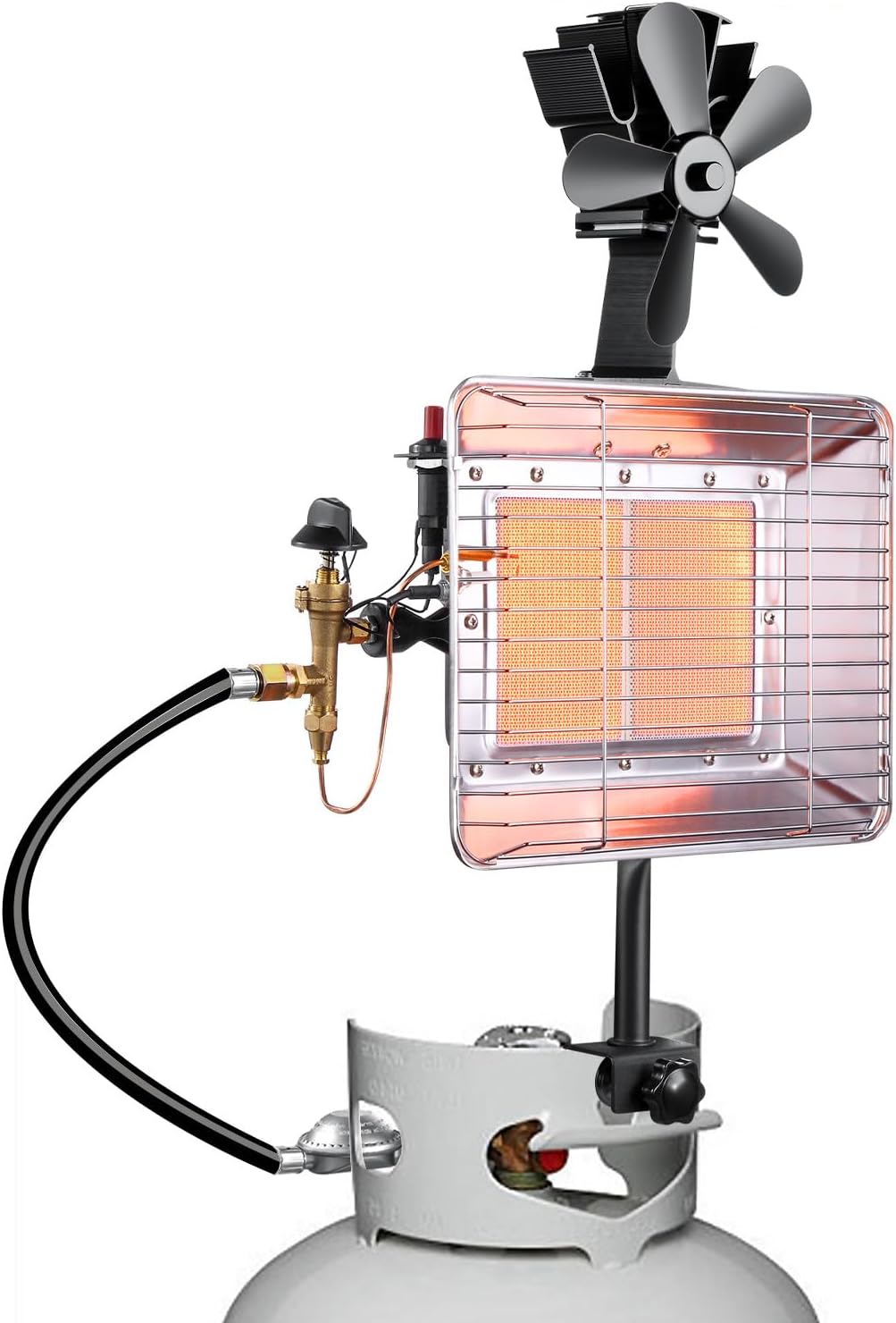 Propane Tank Heater with Heat Powered Fan, Outdoor & Patio