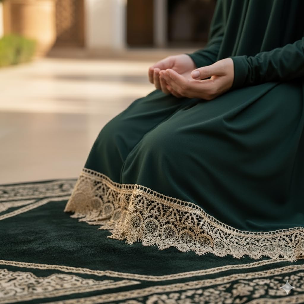 Women's Prayer Dress 2 Pieces Solid Color Plus Long Sleeve | One-Size | Hijab Abaya Suit