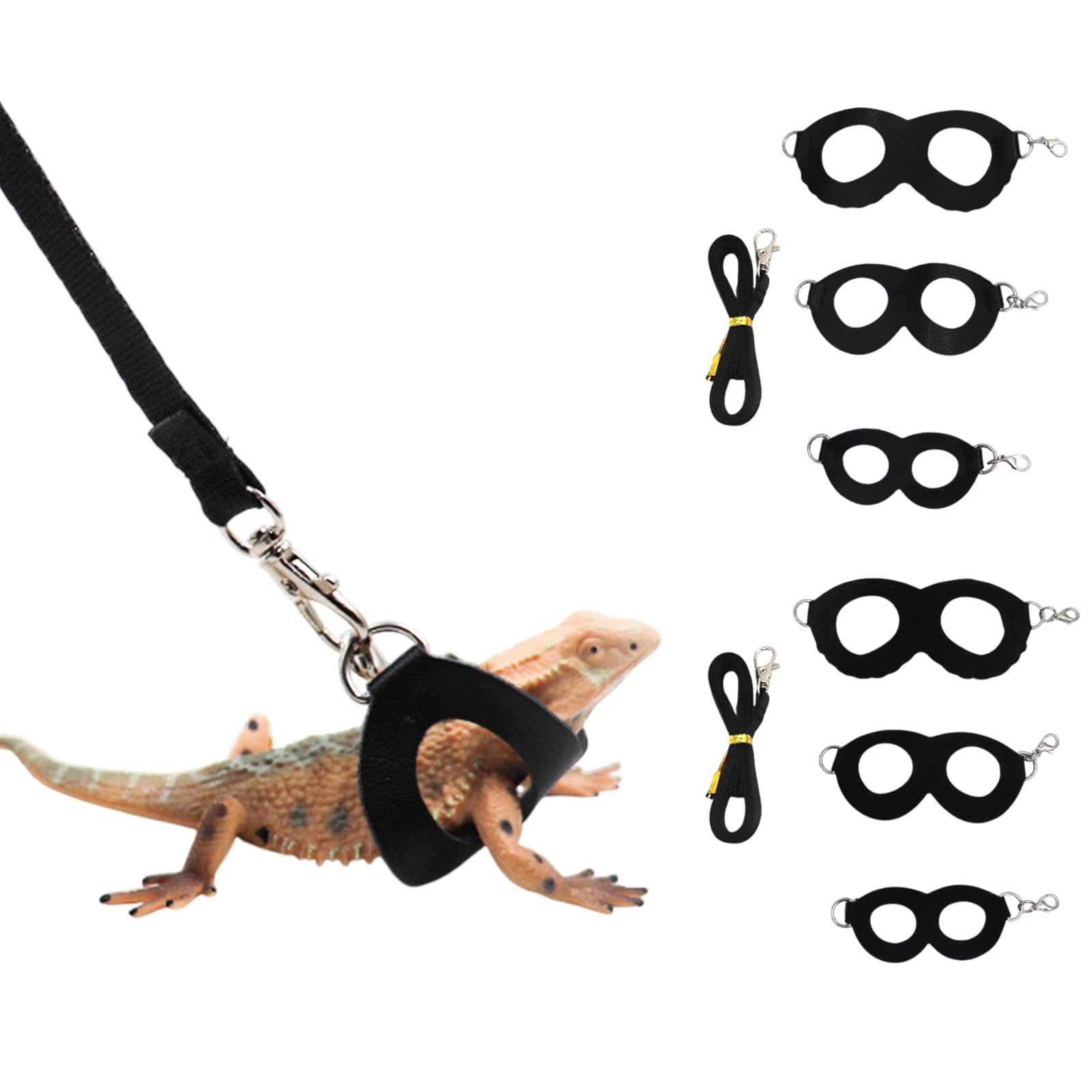 6 Pack Bearded Dragon Leash and Harness Set, Bearded Dragon Accessories, Bearded Dragon Harness, Leash and Harness Set for Bearded Dragon, Gecko, Other Small Animals