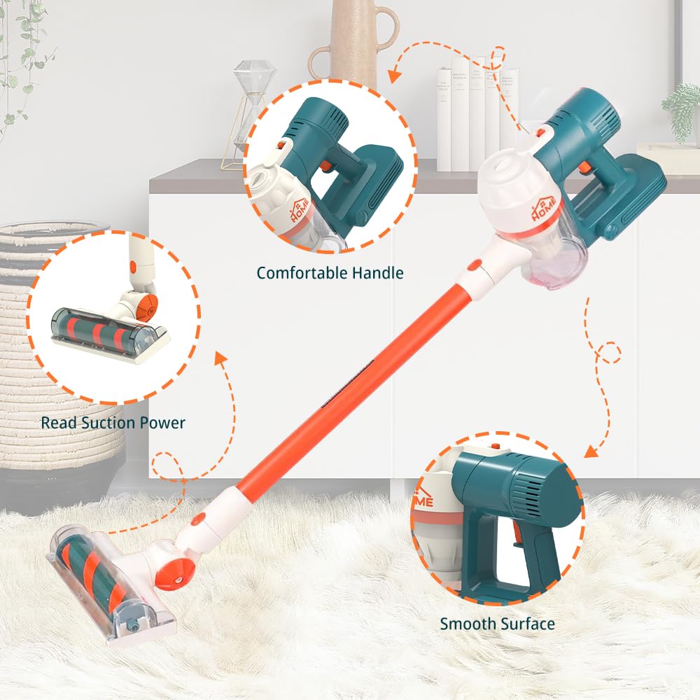 Gordengdy Kids Vacuum Toy Set - Real Working Toddler Cleaner Play Mop Children's Vacuum That Really Works Baby Cleaning Toys Included Toy Home Cleaning Products for Toddlers 3+ Kids Vacuum 2