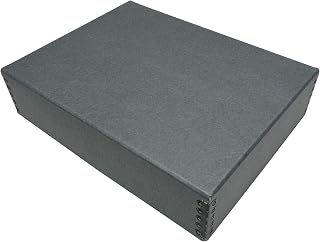 Lineco Acid-Free Archival Storage Box 9.75x12.75x3 Drop Front Metal Edge Gray - Preserve Photos, Prints, Documents, Crafts