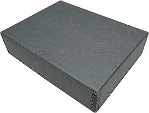 Lineco Museum Archival Storage Box, 9.75x12.75x3 in. Drop Front Design. Acid-Free with Metal Edge. Organize Photos, Pictures, Prints, Documents, Crafts, DIY. Gray, 1 Pack