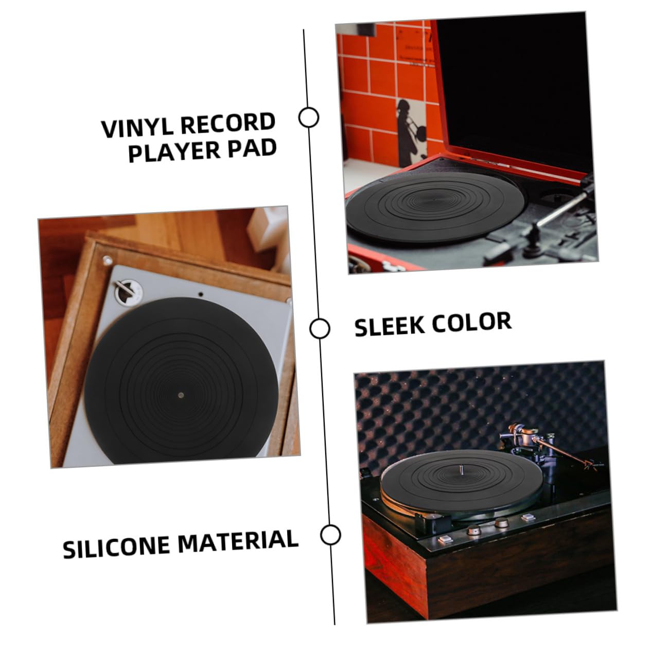 2pezzi Tappetino Per Giradischi in Silicone Tappetino Antistatico Per Piatto Del Giradischi Accessorio Per Lettore Vinile Protezione Per Dischi in Vinile