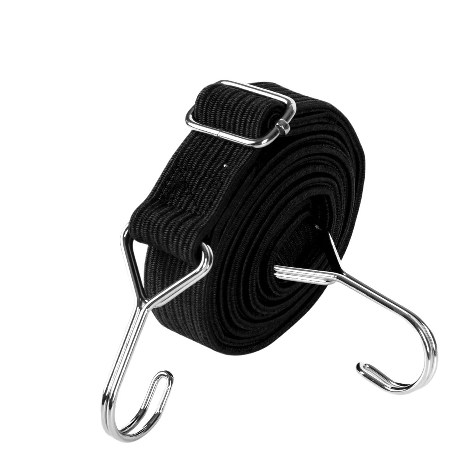 Corde elastiche con ganci, cinghie elastiche resistenti for esterni da 1 a 5 m, larghezza 5 cm, nere(3pc,Black 5m)