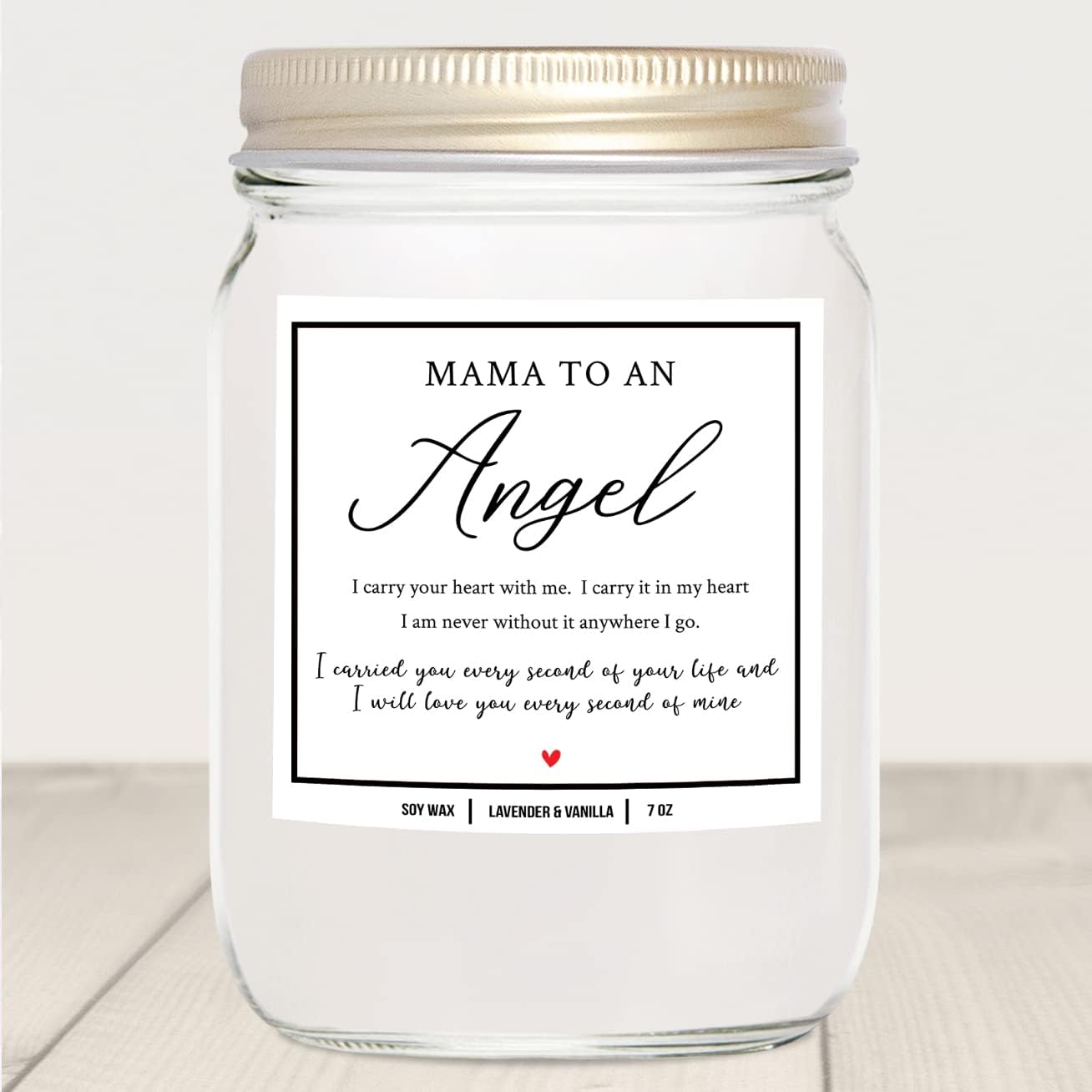 You Nique Designs Miscarriage Candle for Mothers, 7 Ounces, Loss of Baby Sympathy Gifts, Infant Loss Memorial Gifts, White All Natural Soy Vegan Aromatherapy Candles for Home (Lavender & Vanilla)