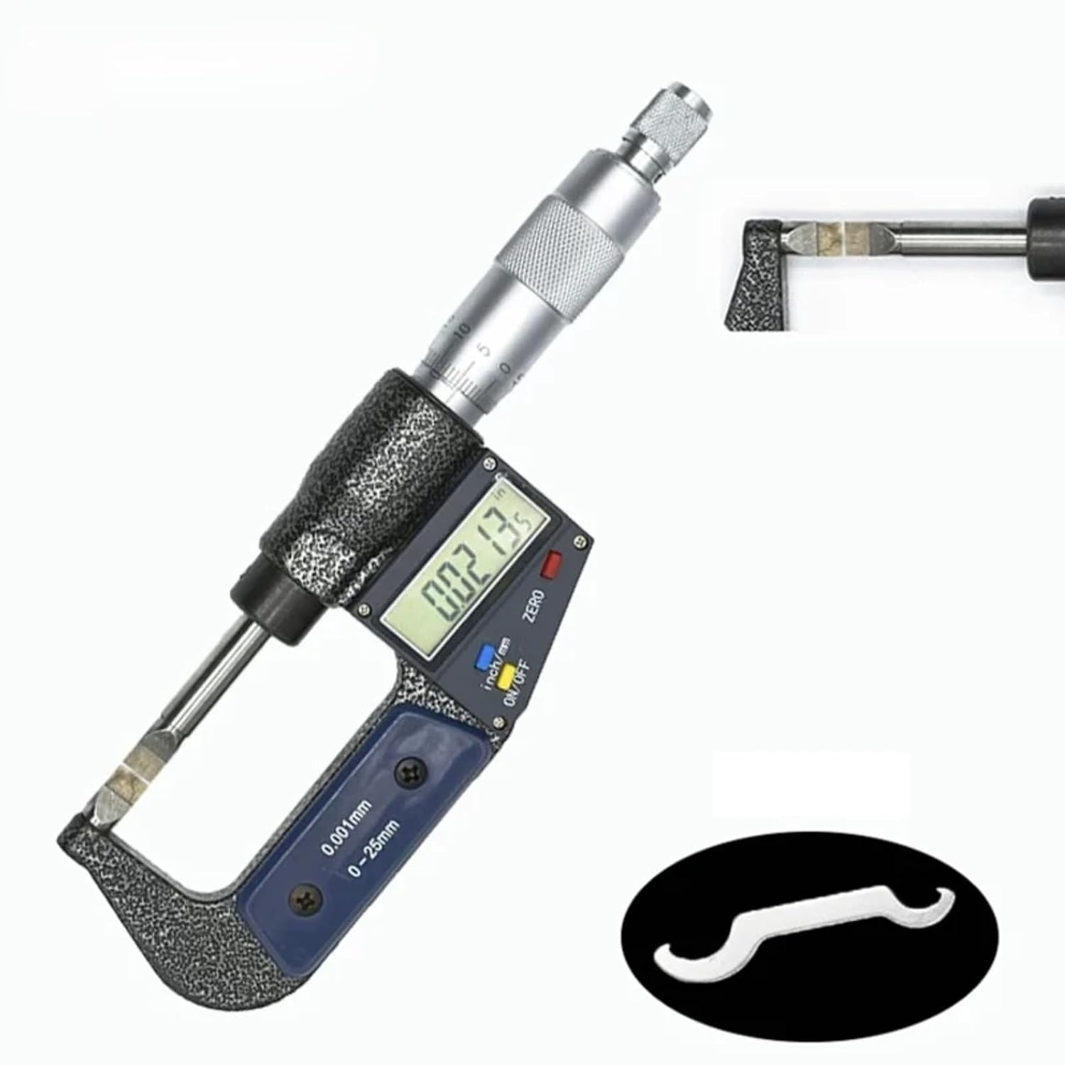 Digital Micrometer 0-25mm Double tip 60/30 Degree(60deg)