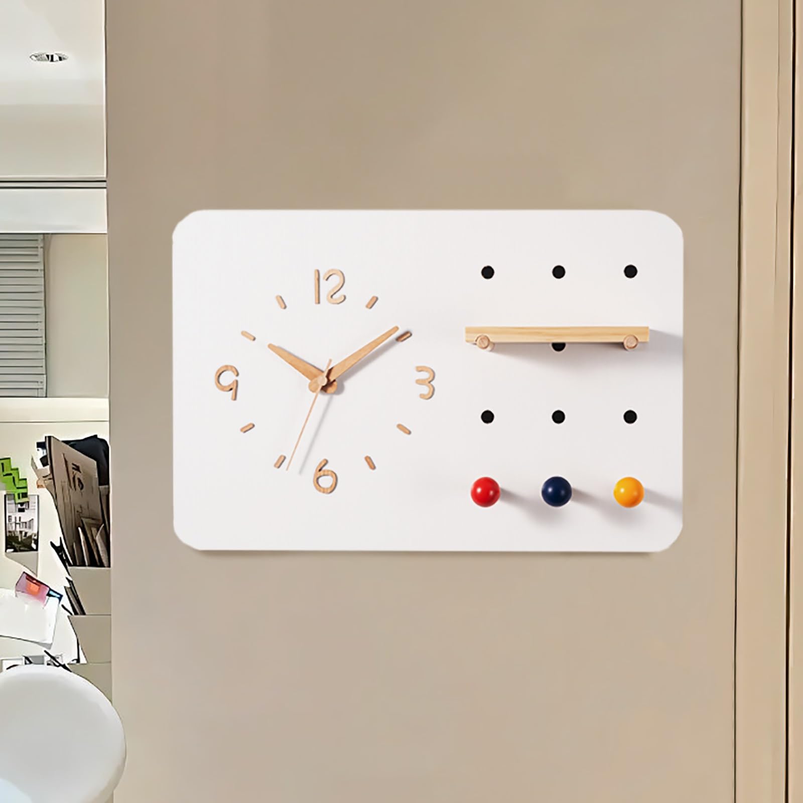 Generico Coperchio per Scatola fusibili Decorativo Moderno con Orologio, Pannello interruttori a Scomparsa, Pannello Elettrico a Parete per casa e Ufficio, Elegante Soluzione di archiviazione (Bianco