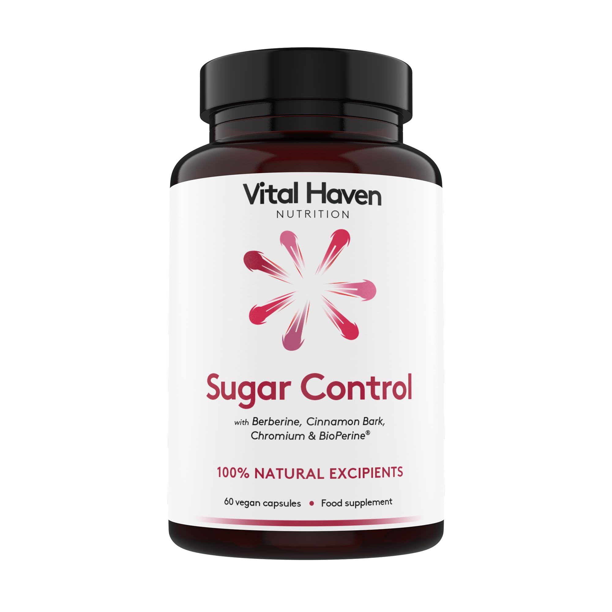 Vital Haven Blood Sugar Control Supplement Berberine + Cinnamon + Chromium - UK Made