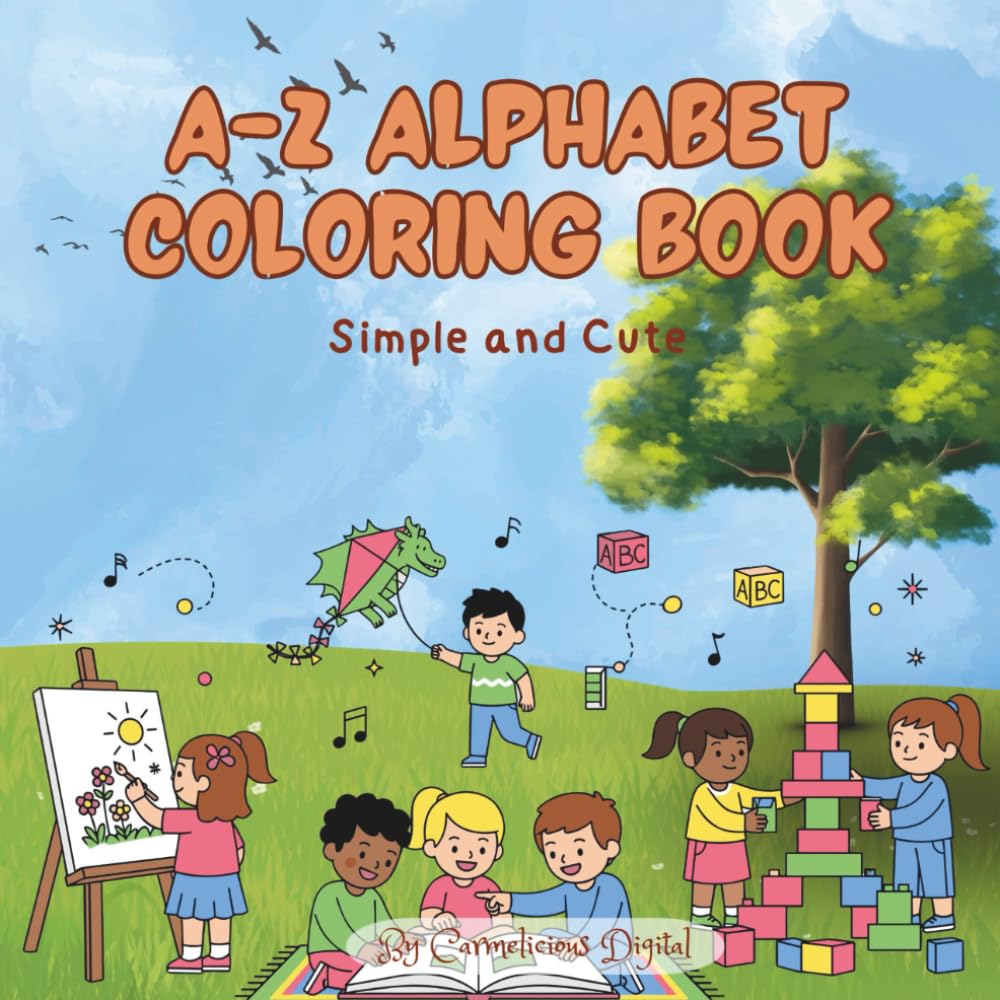 A-Z Alphabet: Simple and Cute Coloring Book