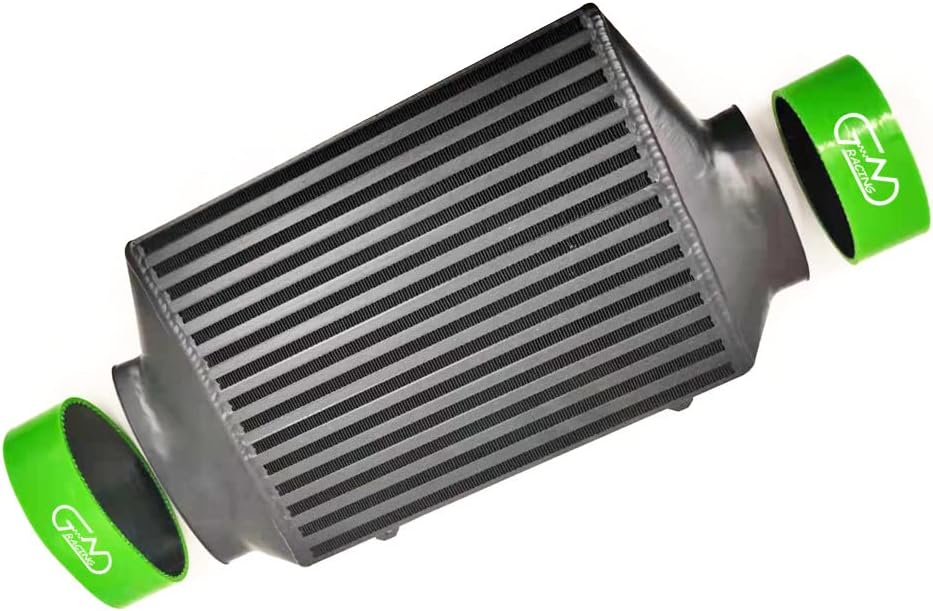 Aluminum Bolt-On Top Mount Supercharger Turbo Intercooler with Intercooler Silicone Hose Boots Compatible With Mi ni Cooper S R53 1.6L 2002 2003 2004 2005 2006 (Red)