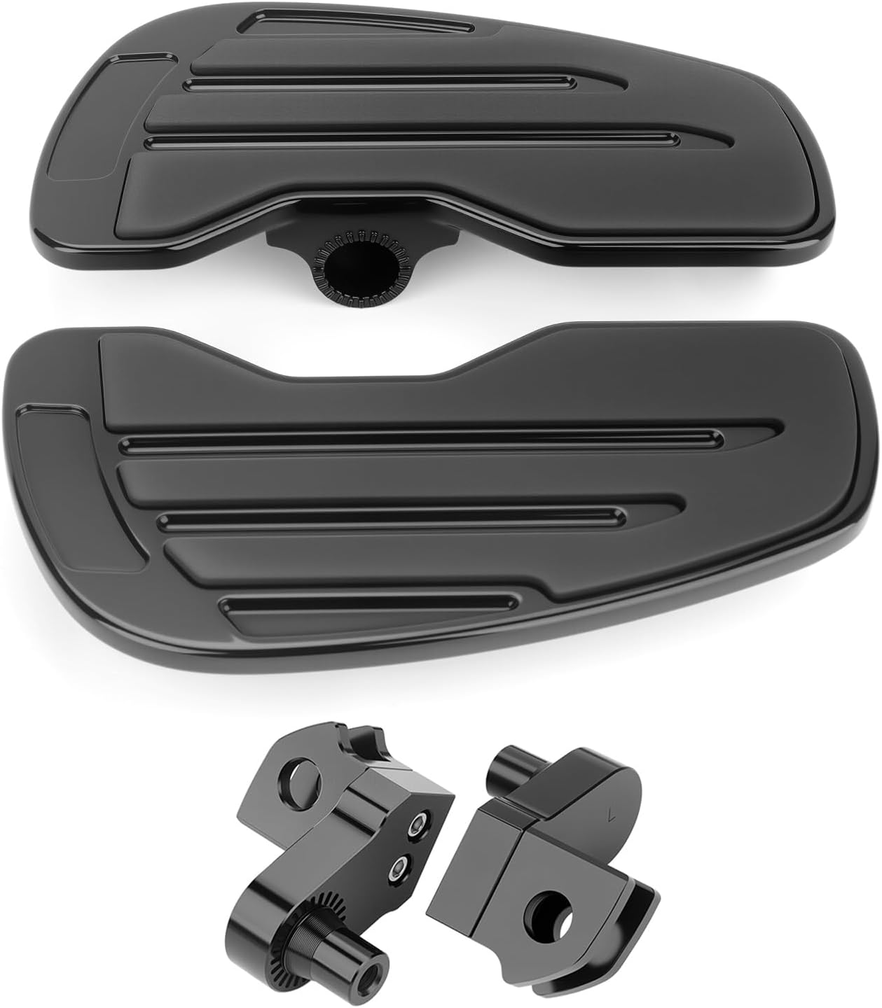 Driver Footboards Front Footpegs Compatible with Kawasaki Eliminator 500 2024 2025 Accessories Motorcycle Wide highway pegs, Black