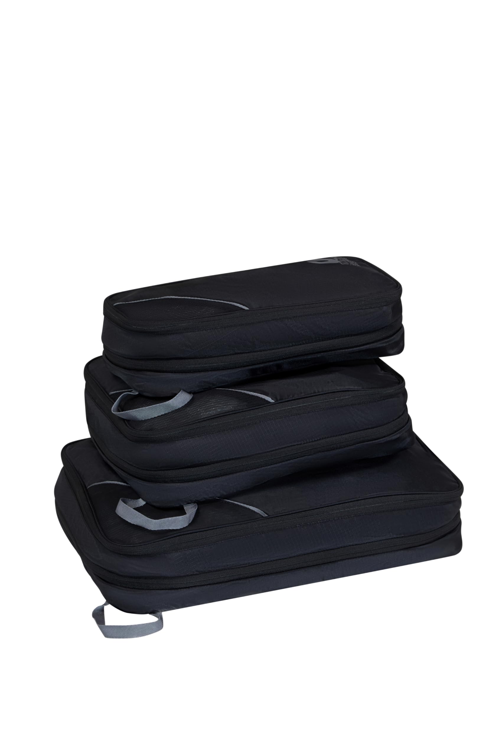 American Tourister Set di Cubi da Viaggio 3 Pezzi - Organizer pr Valigia pr Vacanze, Organizer pr Bagaglio pr Valigia, Bagaglio a Mano e Zaino, Nero/Grigio