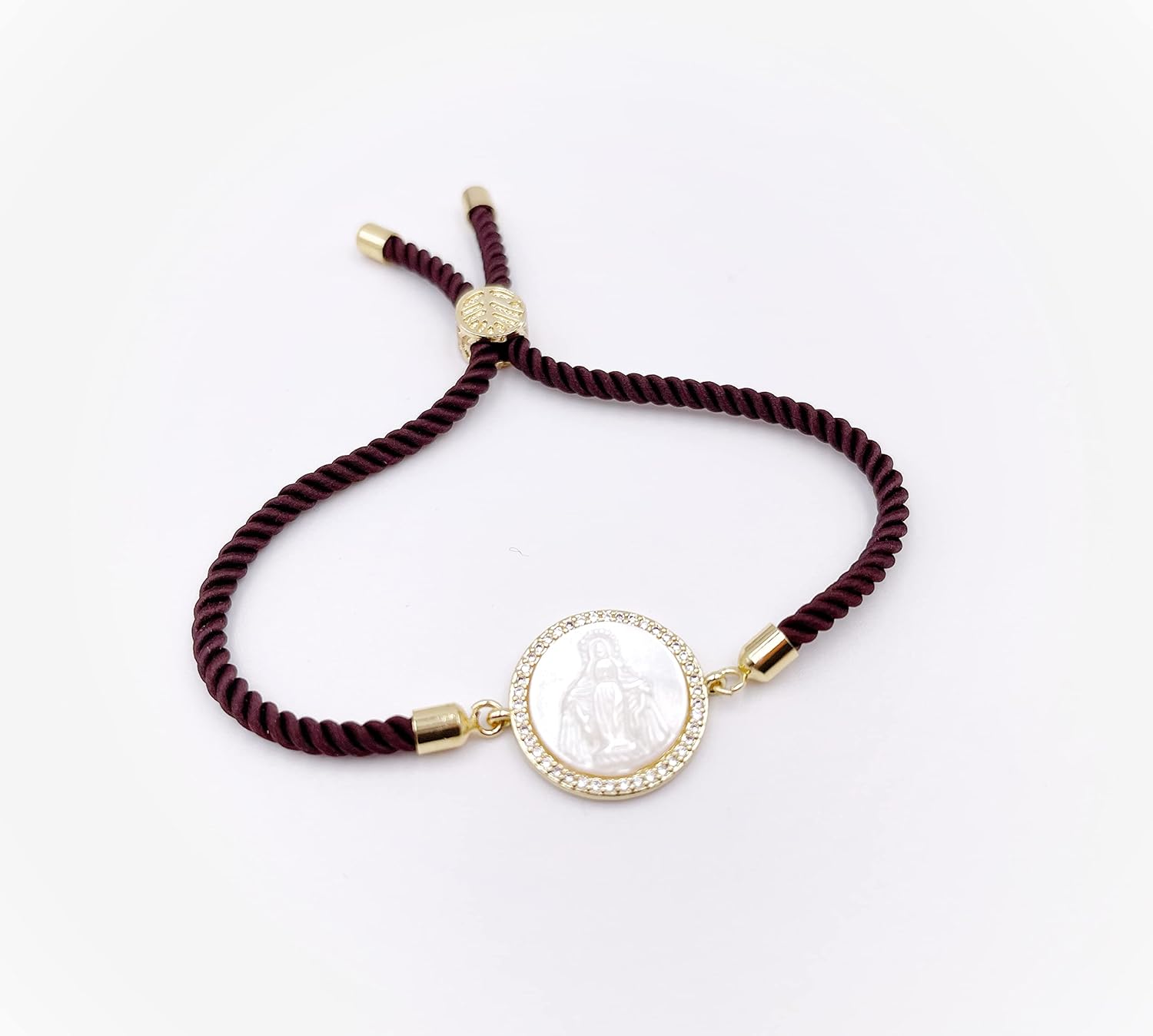 Mother of Pearl Virgin Mary Adjustable Bracelet Catholic Gifts for Women - Image 7