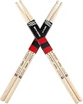 2 Paires Bâtons de tambour 5a Sticks de tambours American Hard Maple Wood Tip Stick de tambour idéal pour les tambours de tous niveaux, utilisés pour les fûts, la percussion et la pratique (Hard Maple) 5A-2P)