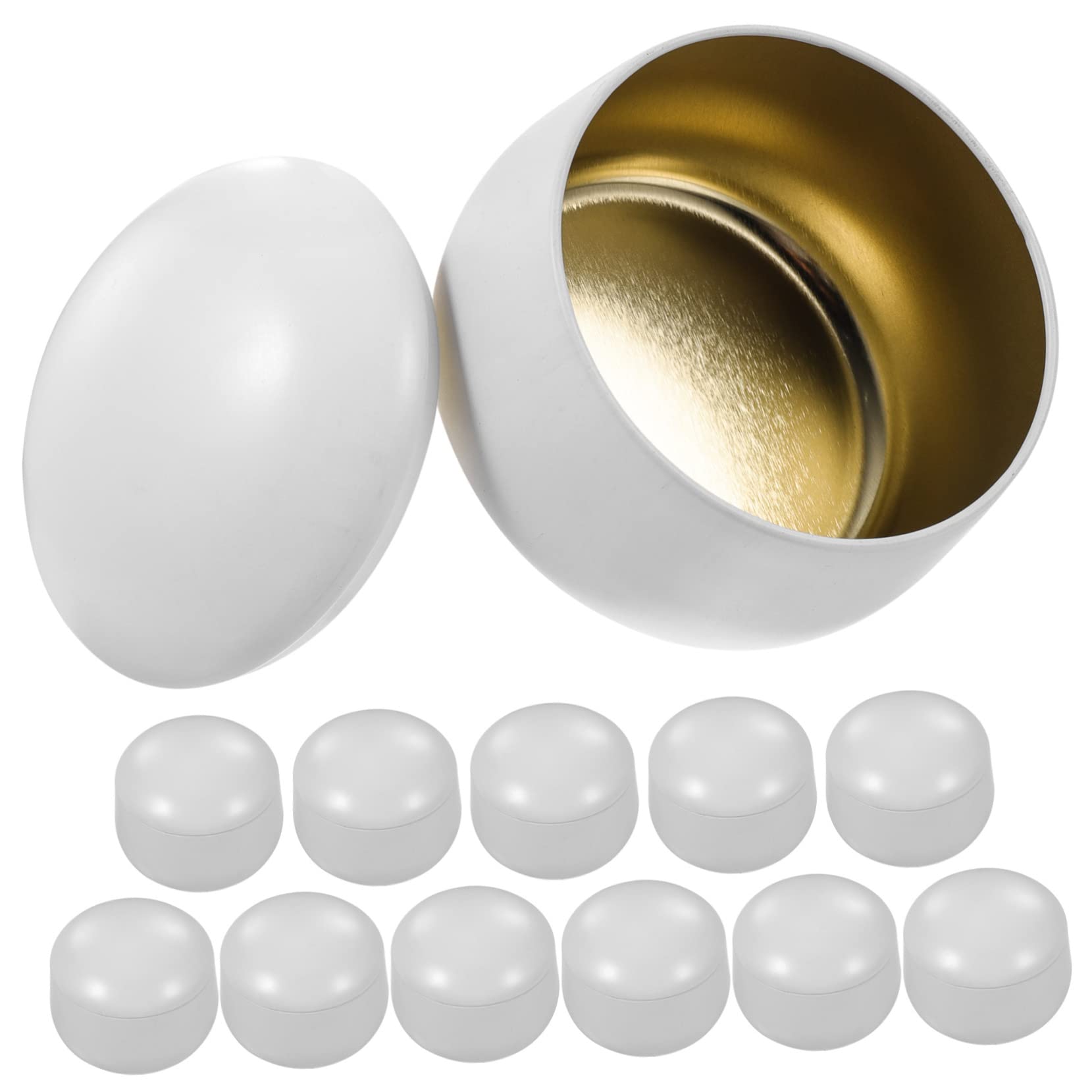 HAPINARY 12pcs Metal Candle Jar DIY Scented Candle Making Supplies Round Tin Box