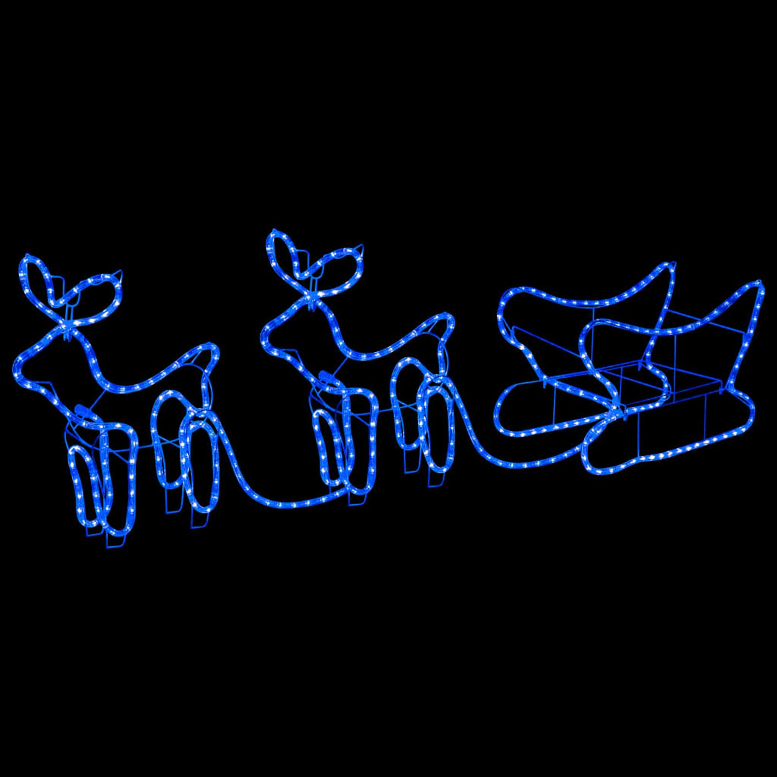 Tidyard Weihnachtsdekoration Rentiere und Schlitten Outdoor 576 LEDs, Weihnachtsdekoration für Außen Vorgarten Fassade Geschäftsdekoration Event als Weihnachtsszene329812