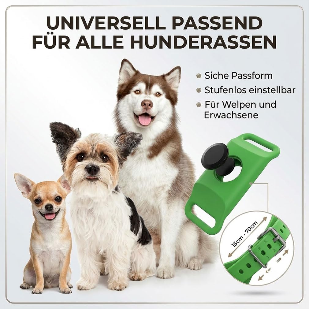 Evacare Flohfrei Anhänger für Hunde - 12 Monate Langzeit Frische-Effekt & Natürlich Wohlbefinden | Sicherer Klickverschluss für Welpen, Mittlere & Große Hunde (Grün,1PCS)