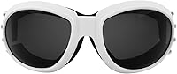 Vista 3 de Birdz Gafas Eagle - Gafas acolchadas para motocicleta, paracaidismo, 3 pares, color blanco, con marco ventilado, lentes antivaho
