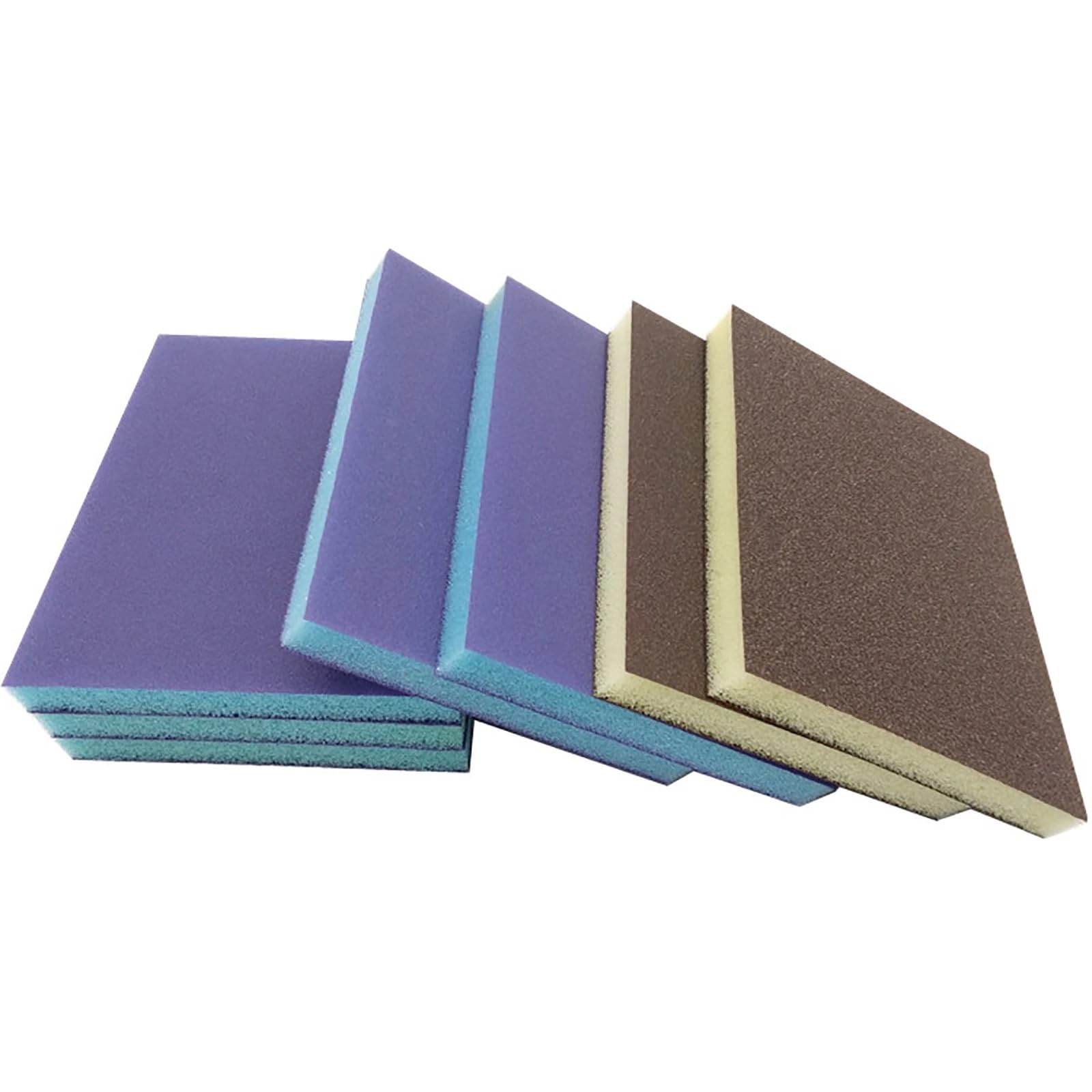Bloque de lijado, Bloques de esponja for lijado en seco y húmedo de doble cara, grano gris azul, grano 80-220, varias piezas(Grey,150-20PCS)
