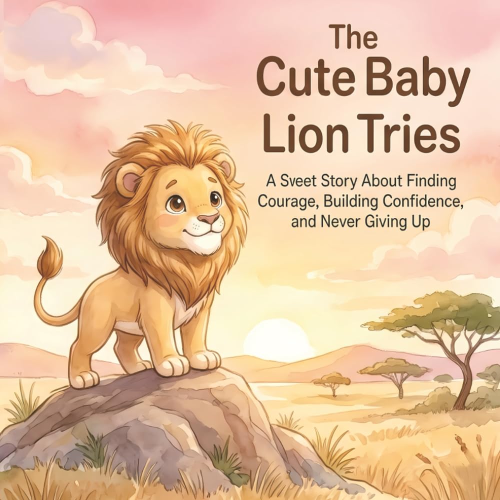 The Cute Baby Lion Tries: A Sweet Story About Finding Courage, Building Confidence, and Never Giving Up (Wildwood Wisdom Tales)