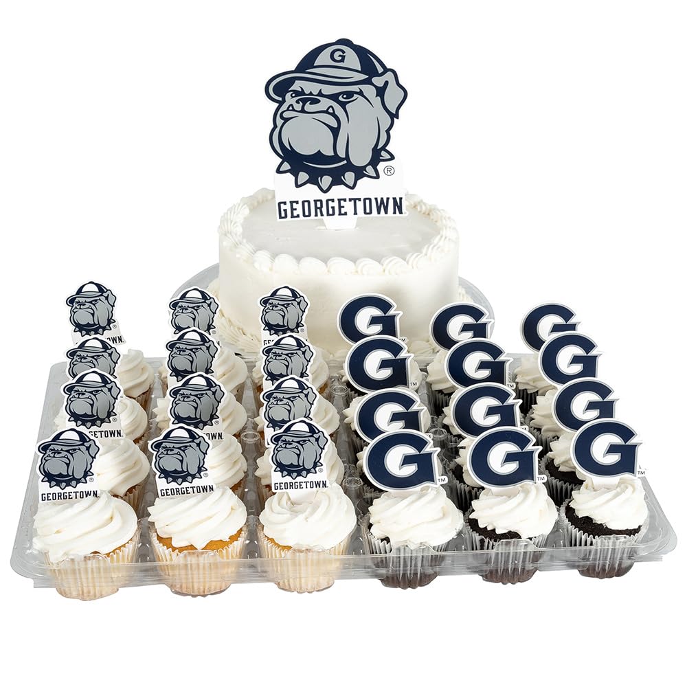 Desert Cactus Georgetown University Cupcake Topper and Cake Toppers Set - GU Hoyas 25 Pcs Party Supplies, Decorations and Favors