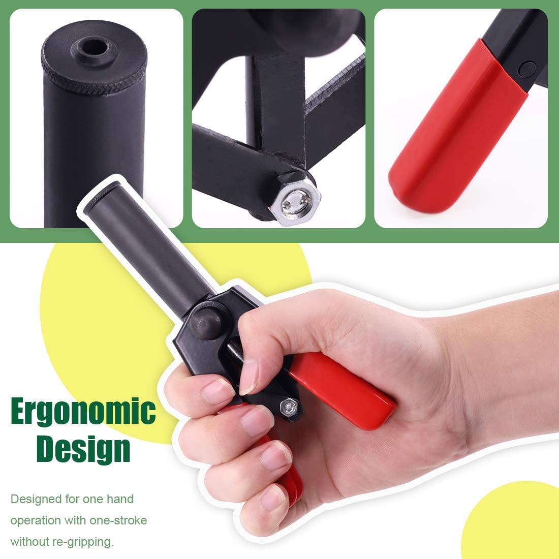 Keadic 132 Pcs Plastic Rivet Gun Set with Bonus Fastener Removal Tool, and 130Pcs 10 Sizes Nylon Blind Rivets,Hand Riveter Suitable for Automotive and More