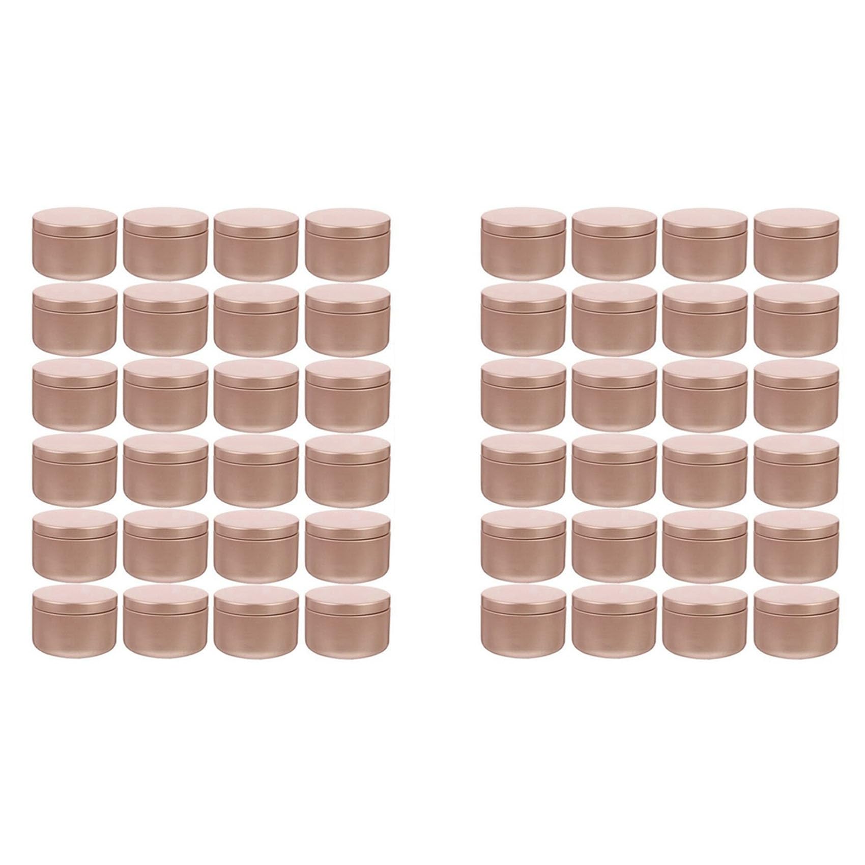 Vjsujehgy 48 Pcs Candle Jar Decorative Labels Empty Storage Tins Candle Tin Can Candlestick Holders Round Tin Containers, C
