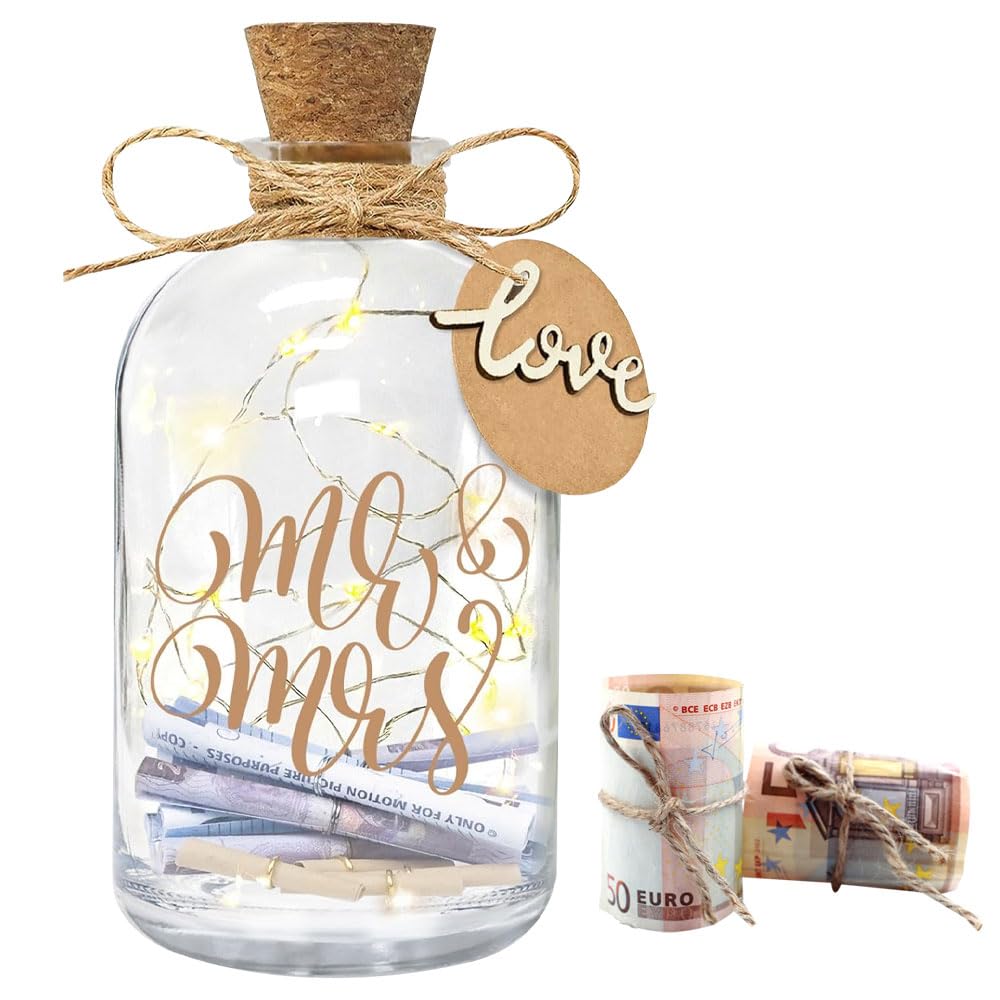 ZOYDP Luz LED Botella, Regalos para Bodas, Regalos de Boda para Dar Dinero como Regalo, Tapon Botella Luz Led, Regalos de Boda para Los Novios