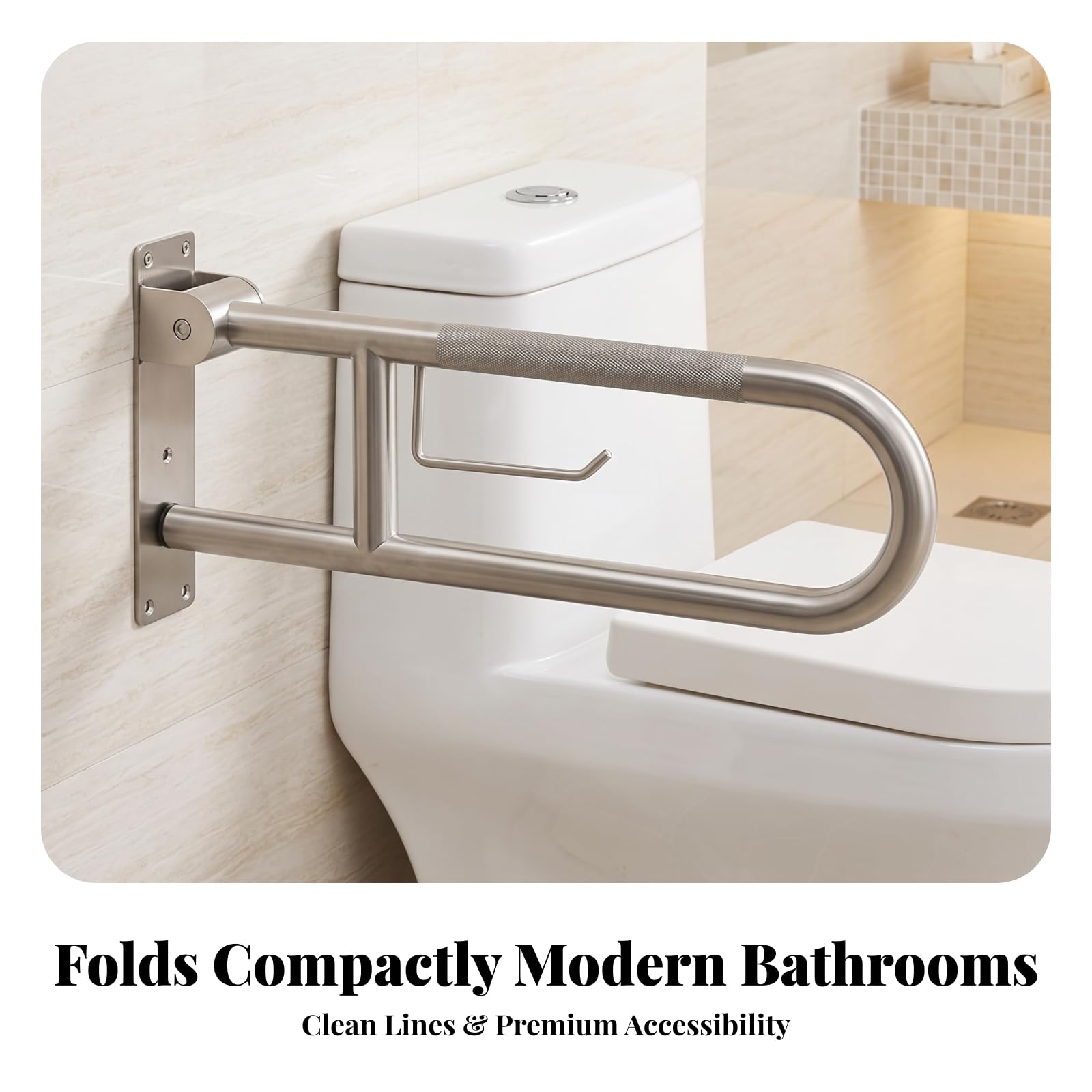 Barre D'appui Toilettes Robuste, 80 Cm