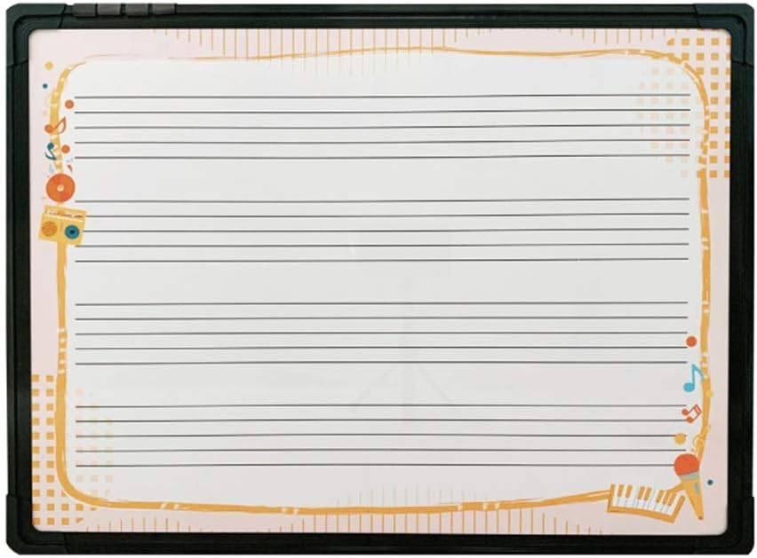 whiteboard - Music Stave Double-Sided Writing Board Black Aluminum Frame Lightweight and Portable for Vocal Teaching Training Creation (Yellow 45X60CM) (Yellow 45X60CM)
