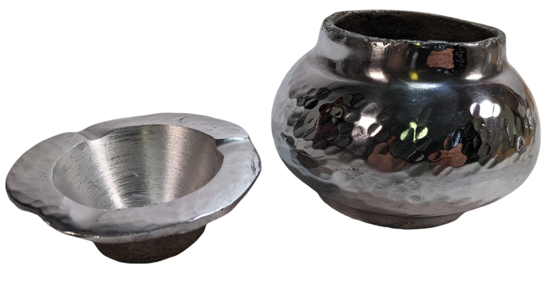 1 posacenere in alluminio martellato fatto a mano dal Marocco, 9 cm, senza fumo