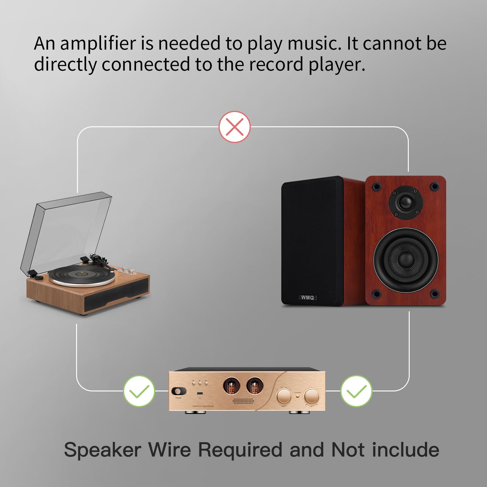 2 altoparlanti passivi da scaffale da 40 W per audio surround home theater, stereo e monitor passivo vicino al campo, a 2 vie, richiede un ricevitore o un amplificatore (marrone, coppia)