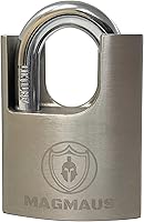 Vista 4 de Magmaus® SDL/50 [Closed Shackle] Heavy Duty Lock with 3 Keys - [Stainless Steel] Weatherproof Padlock for Outdoor Use - Ideal for Storage Unit